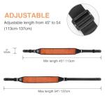 LEKATO Adjustable Glitter Guitar Strap - Red Orange