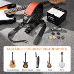 LEKATO Adjustable Glitter Guitar Strap - Red Orange