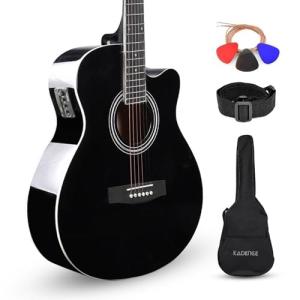 Kadence Frontier Acoustic Electric Guitar - Black EQ
