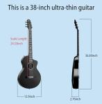 Natasha 38-inch Carbon Fiber Acoustic Guitar - Black