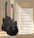 Vangoa 41" Acoustic Guitar Beginner Bundle Black