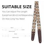WELAIYOOUQ Jacquard Guitar Strap with Leather Ends