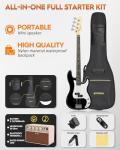 STRICH Full-Size Electric Bass Guitar Starter Kit