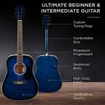 41in Full Size Beginner Acoustic Guitar Set - Blue