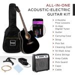 41" Acoustic Electric Guitar Starter Set - Black