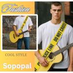 Adjustable Yellow Police Line Guitar Strap