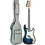 Beginner 4-String Electric Bass Guitar Set - Hollywood Blue