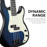 Beginner 4-String Electric Bass Guitar Set - Hollywood Blue
