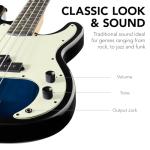 Beginner 4-String Electric Bass Guitar Set - Hollywood Blue