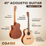 CAHAYA 41" Acoustic Guitar Beginner Set with Accessories