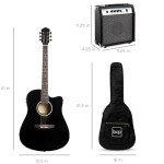 41" Acoustic Electric Guitar Starter Set - Black