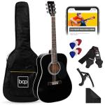 41in Beginner Acoustic Guitar Starter Set - Black