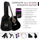 41in Beginner Acoustic Guitar Starter Set - Black