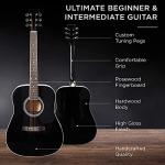 41in Beginner Acoustic Guitar Starter Set - Black