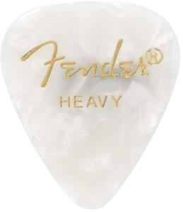 Fender Heavy White Moto 351 Guitar Picks - 12 Pack