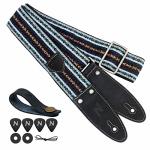 Nefelibata Vintage Blue Guitar Strap with Pick Pocket