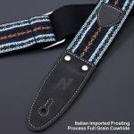 Nefelibata Vintage Blue Guitar Strap with Pick Pocket