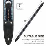 Nefelibata Vintage Blue Guitar Strap with Pick Pocket