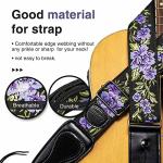 LEKATO Flower Guitar Strap with Pick Holder and Picks