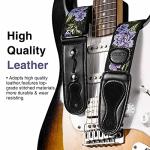 LEKATO Flower Guitar Strap with Pick Holder and Picks
