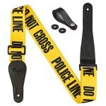 Yellow POLICE LINE Guitar Strap with Strap Locks