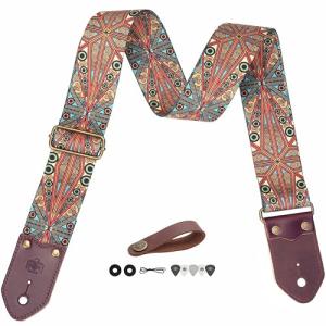 BoonSpark Bohemian Print Guitar Strap – Adjustable & Durable