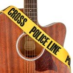 Yellow POLICE LINE Guitar Strap with Strap Locks