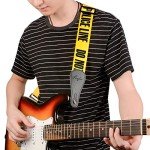 Yellow POLICE LINE Guitar Strap with Strap Locks