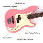 Fojill Full Size Electric Bass Guitar - Pink