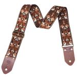 BoonSpark Adjustable Leather Guitar Strap with Embroidery