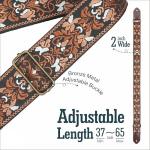 BoonSpark Adjustable Leather Guitar Strap with Embroidery