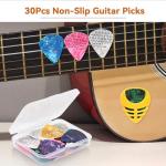 30 Pack Non-Slip Guitar Picks with Holder