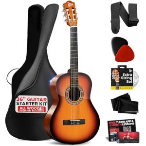 Pyle 3/4 Beginner Acoustic Guitar Kit - Sunburst