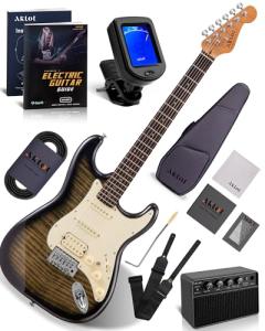 AKLOT Stryde Electric Guitar Beginner Kit - Obsidian Black