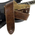 Perri's Italian Leather Adjustable Guitar Strap - Chestnut