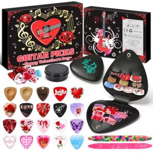 24-Piece Colorful Guitar Picks Set with Tin Case