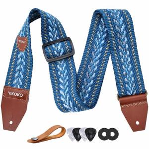 YIKOKO 2-Inch Cotton Guitar Strap with Picks