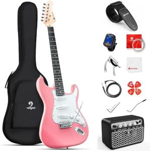 Vangoa Pink Electric Guitar Starter Kit with Amp