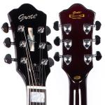 GROTE Jazz Electric Guitar Semi-Hollow Body Trapeze Tailpiece Bridge Guitar Gig Bag (Brown)