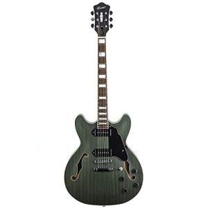 GROTE Electric Guitar Semi-Hollow Body Guitar matte finished P90 Pickups (Green)
