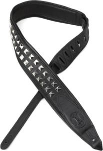 Levy's 2.5" Rebel Leather Guitar Strap, Black