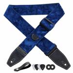 YIKOKO 2-Inch Velvet Guitar Strap with Leather Ends
