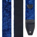 YIKOKO 2-Inch Velvet Guitar Strap with Leather Ends