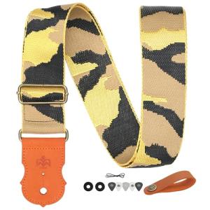 BoonSpark Camouflage Double Layer Guitar Strap Set