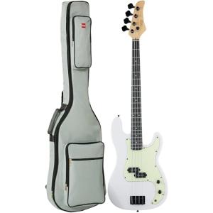 4-String Electric Bass Guitar Starter Set - White/Mint