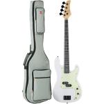 4-String Electric Bass Guitar Starter Set - White/Mint