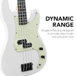 4-String Electric Bass Guitar Starter Set - White/Mint