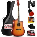 Pyle 41" Acoustic Guitar Kit with Accessories - Cherry Burst