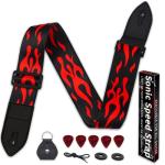 Qivorimith Guitar Strap with Leather Pick Box