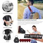 Qivorimith Guitar Strap with Leather Pick Box